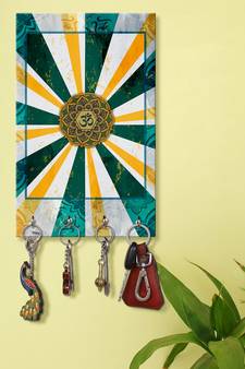 hall decorative items holder wall mount hanger organizer Decorative OM (MDF7.5X12 InchMulti)P030