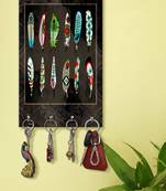 key stand holder wall mount hanger organizer Feathers Print Animals (MDF7.5X12 InchMulti)P031