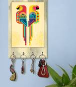 wall hooks holder wall mount hanger organizer Combo Parrot key stand for wall (MDF7.5X12 InchMulti) KeyholderP32
