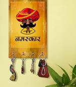 keychain holder holder wall mount hanger organizer Rajasthani Tau ji Namaskar (MDF7.5X12 InchMulti)P034