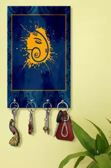 key stand for wall holder wall mount hanger organizer Ganesha Face (MDF7.5X12 InchMulti)P036