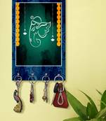 key hanger holder wall mount hanger organizer Ganesha Face key stand for wall (MDF7.5X12 InchMulti) KeyholderP37