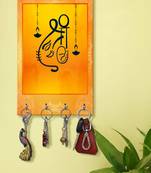key chain holders for wall holder wall mount hanger organizer Shri Ganeshay (MDF7.5X12 InchMulti)P038