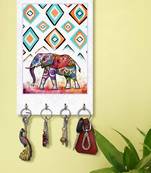wall hanger sticky hook holder wall mount hanger organizer Decorative Elephant (MDF7.5X12 InchMulti)P040