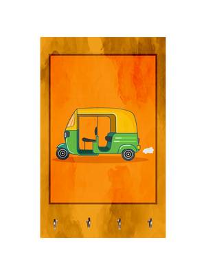 wooden decorative items holder wall mount hanger organizer Taxi (MDF7.5X12 InchMulti)P043 2