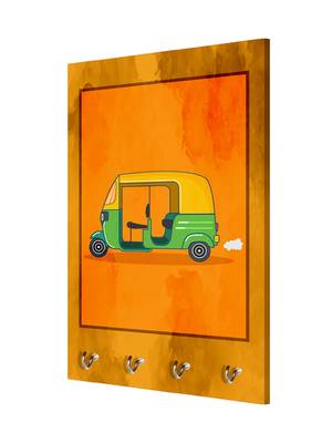 wooden decorative items holder wall mount hanger organizer Taxi (MDF7.5X12 InchMulti)P043 3