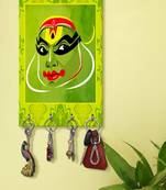 wooden key holder holder wall mount hanger organizer Kathakali face (MDF7.5X12 InchMulti)P044