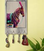 key stand for home wall stylish holder wall mount hanger organizer Decorative Horse (MDF7.5X12 InchMulti)P045