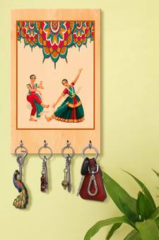 wall hangers decorative holder wall mount hanger organizer Indian Dancing Lady (MDF7.5X12 InchMulti)P049