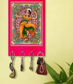 wall key holder for home holder wall mount hanger organizer Indian Dancing Women (MDF7.5X12 InchMulti)P050