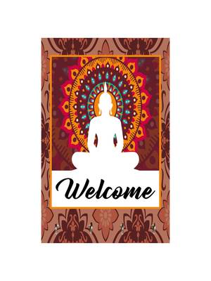 wall holders hooks holder wall mount hanger organizer Decorative Buddha Welcome (MDF7.5X12 InchMulti)P052 2