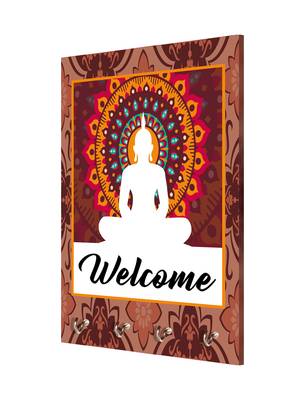 wall holders hooks holder wall mount hanger organizer Decorative Buddha Welcome (MDF7.5X12 InchMulti)P052 3