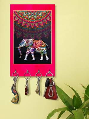 wall hanger holder wall mount hanger organizer Decorative Elephant (MDF7.5X12 InchMulti)P056 1