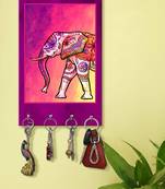 key chain holders for wall holder wall mount hanger organizer Decorative Elephant (MDF7.5X12 InchMulti)P065