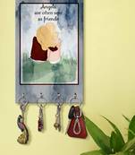 key hanger for wall decor holder wall mount hanger organizer Angels Are Offer Sent as Friends (MDF7.5X12 InchMulti)