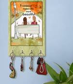 wooden decorative items holder wall mount hanger organizer Friends Ship Make Life Beautiful (MDF7.5X12 InchMulti)P070