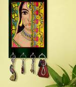 keys holder for home holder wall mount hanger organizer Indane Women Face (MDF7.5X12 InchMulti)P075