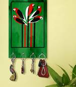 wall key holder for home holder wall mount hanger organizer Parrots (MDF7.5X12 InchMulti)P077