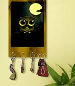 key organizer holder wall mount hanger organizer Moon Owl key stand for wall (MDF7.5X12 InchMulti) KeyholderP78