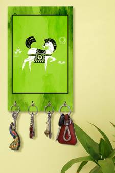 hook keychain holder wall mount hanger organizer Decorative Horse (MDF7.5X12 InchMulti)P080