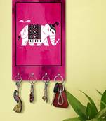key ring holder for wall holder wall mount hanger organizer Decorative Elephant (MDF7.5X12 InchMulti)P081