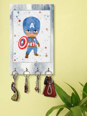 wooden decorative items holder wall mount hanger organizer Childrens Avengers 1