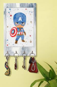 wooden decorative items holder wall mount hanger organizer Childrens Avengers