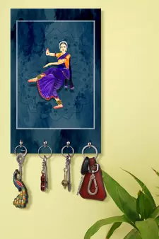 key stand for home wall stylish holder wall mount hanger organizer Bhart Natyam Indian Lady