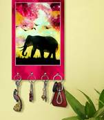 wall key holder for home holder wall mount hanger organizer Dark Moon Elephant Face