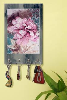 key ring holder for wall holder wall mount hanger organizer Aster Flower