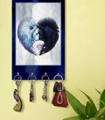 wooden key holder holder wall mount hanger organizer Lion Love Face Images