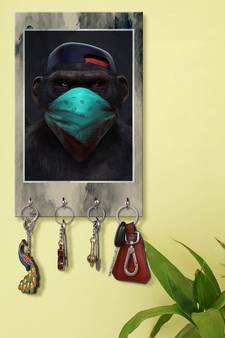 home organizer items holder wall mount hanger organizer Black Gorilla Mask
