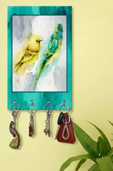 hook keychain holder wall mount hanger organizer Parrot And Sparrow