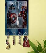 key holder for wall stylish wood holder wall mount hanger organizer Captain American With Iron Man Fighting