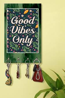 keychain holder holder wall mount hanger organizer Good Vibes Only