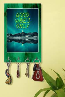 key hanger for wall decor holder wall mount hanger organizer Good Vibes Only