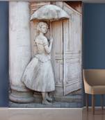 Standing Lady with Umbrella Mural Wallpaper