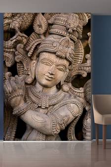 Smiling face Statue Mural Wallpaper