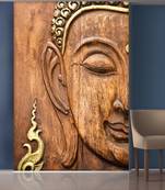 Brown Half Buddha face Mural Wallpaper