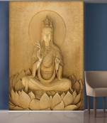 Golden Meditating Lady Mural Wallpaper