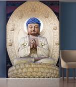 Golden Meditating Buddha Mural Wallpaper