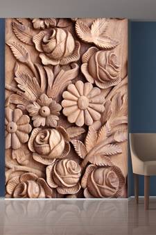 White Roses and Flowers Mural Wallpaper