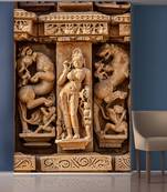 Lions and Standing Lady Mural Wallpaper