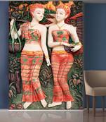 Village and Two Lady Mural Wallpaper