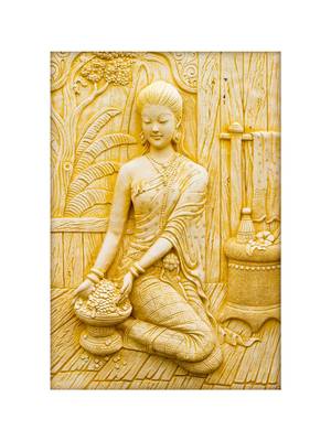 Golden Working Women Statue Mural Wallpaper 2