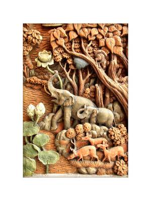 Forest and Elephant Mural Wallpaper 2