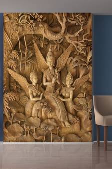 White Forest and Sitting Angels Mural Wallpaper