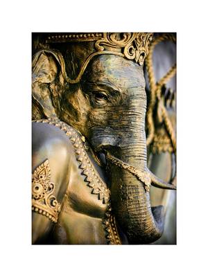 Golden and Black Lord Ganesha Mural Wallpaper 2