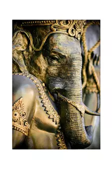 Golden and Black Lord Ganesha Mural Wallpaper