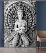 White Sitting Lady Mural Wallpaper